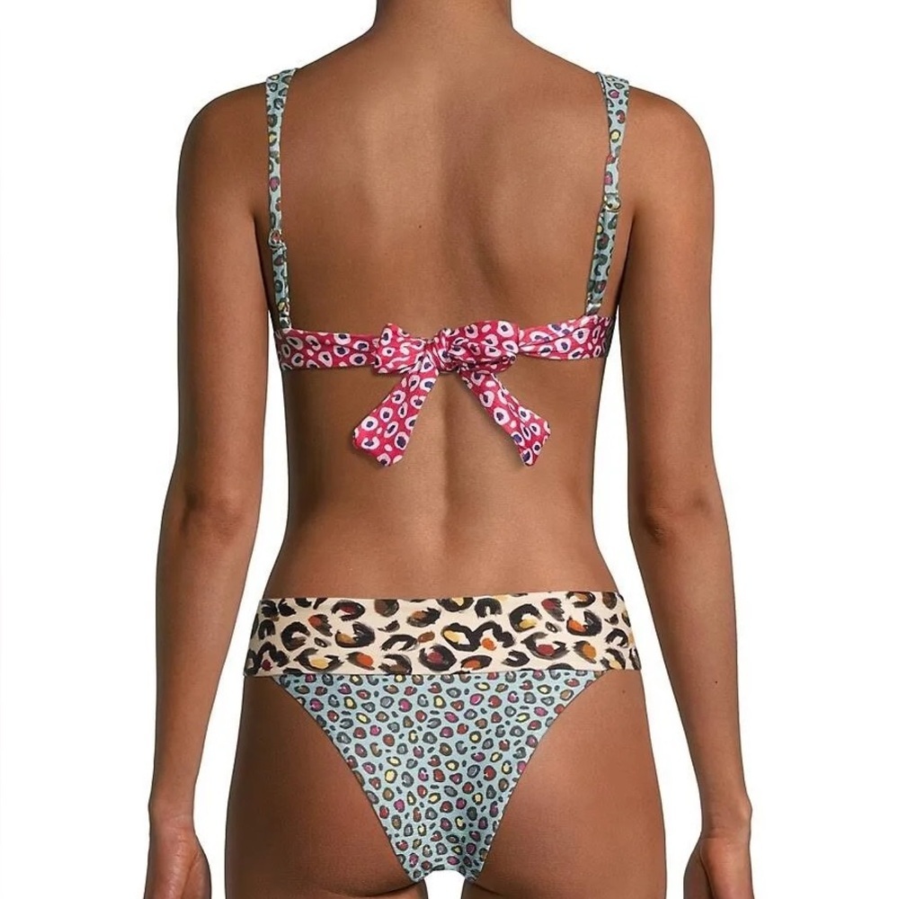 FARM Rio Leopard Patcha Reversible Bikini Top Size Large - Picture 3 of 9